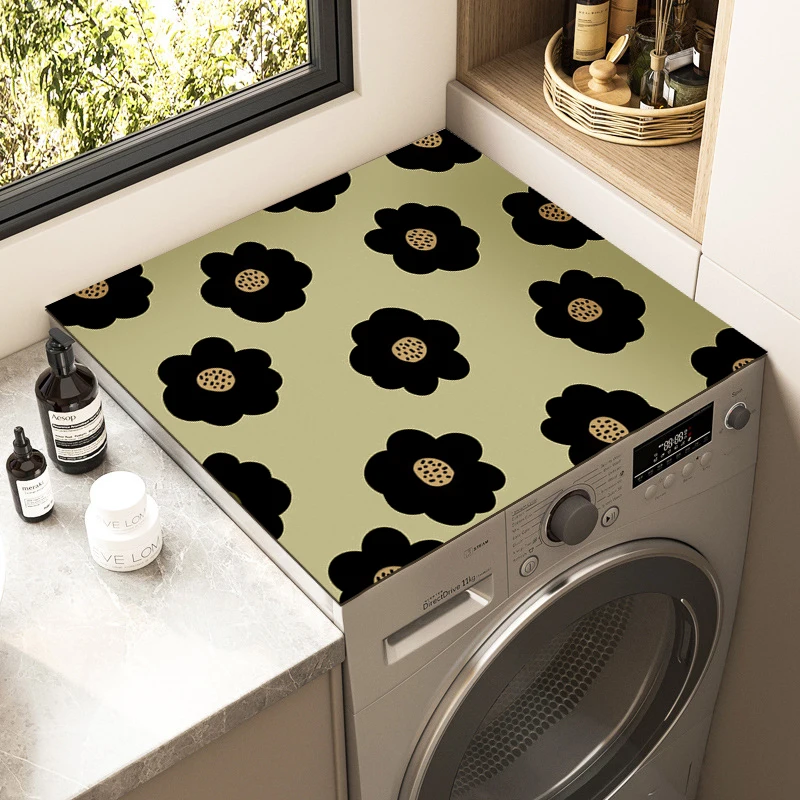  Washer And Dryer Top Protector Mat,23.6 X 19.7 Silicone  Rubber Mat For Laudry Machine & Dryer,Non Slip Heavy Duty Waterproof  Washable Top Cover Pad For Home Kitchen Laundry Room