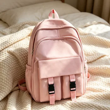Simplicity Leisure Nylon Backpack Large Capacity Lightweight Adjustable Straps Zipper Backpack for Commute Shopping College 1