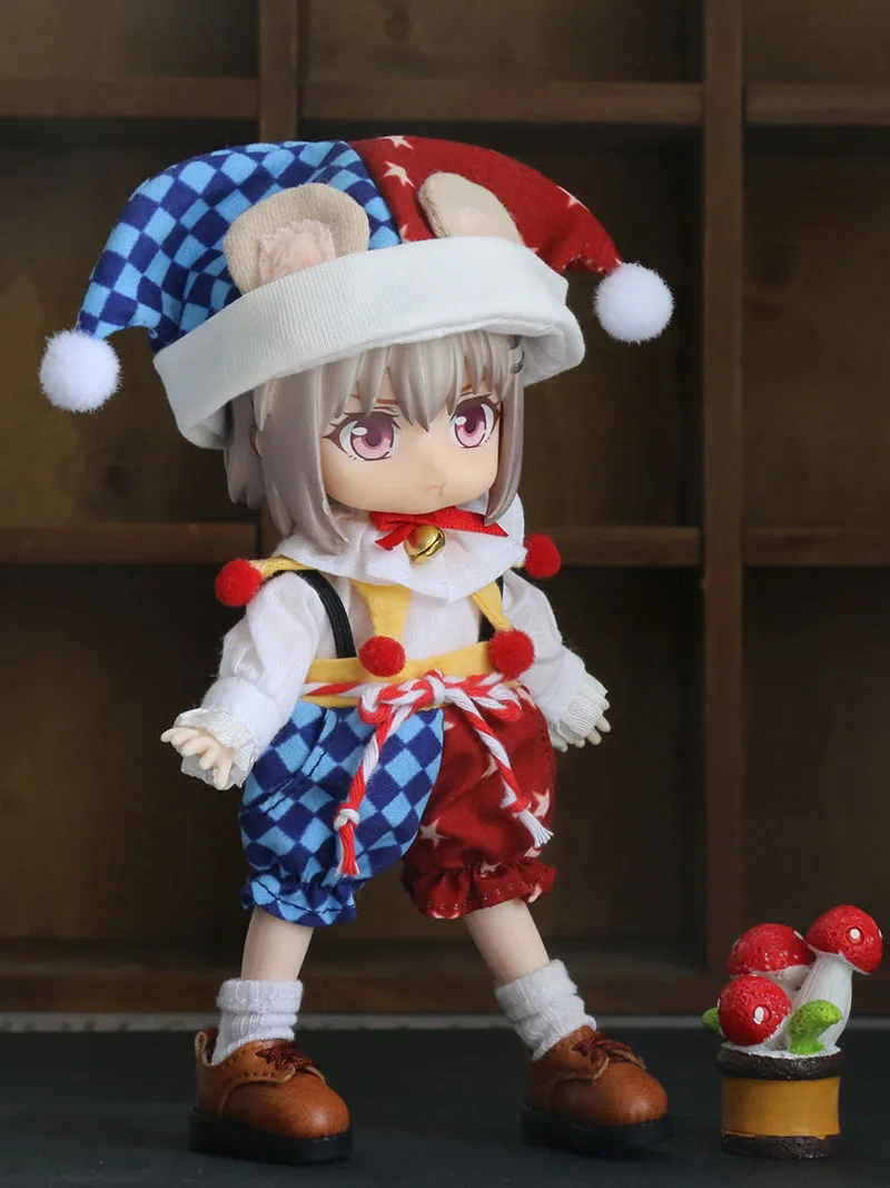 Ob11 Doll Circus Clown Costume Clothes With Doll Joker Hat For Molly, Gsc, Ymy Body, Ufdoll, 1/12 Bjd Doll