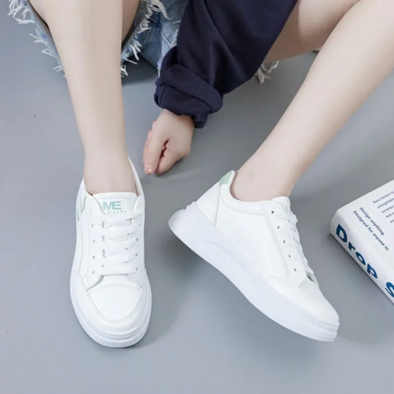 2024Spring Autumn Breathable Casual Shoes for Women Platform Running Tennis Sneakers Female White Concise Versatile Walking Flat 6