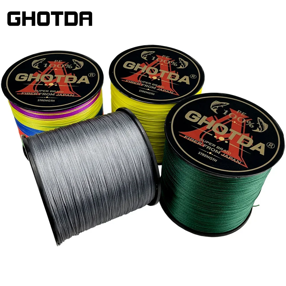 GHOTDA Braided Multicolor Fishing Line 9 Strands 300M/500M Saltwater Multifilamento Fishing Cord Dia0.14-0.55mm
