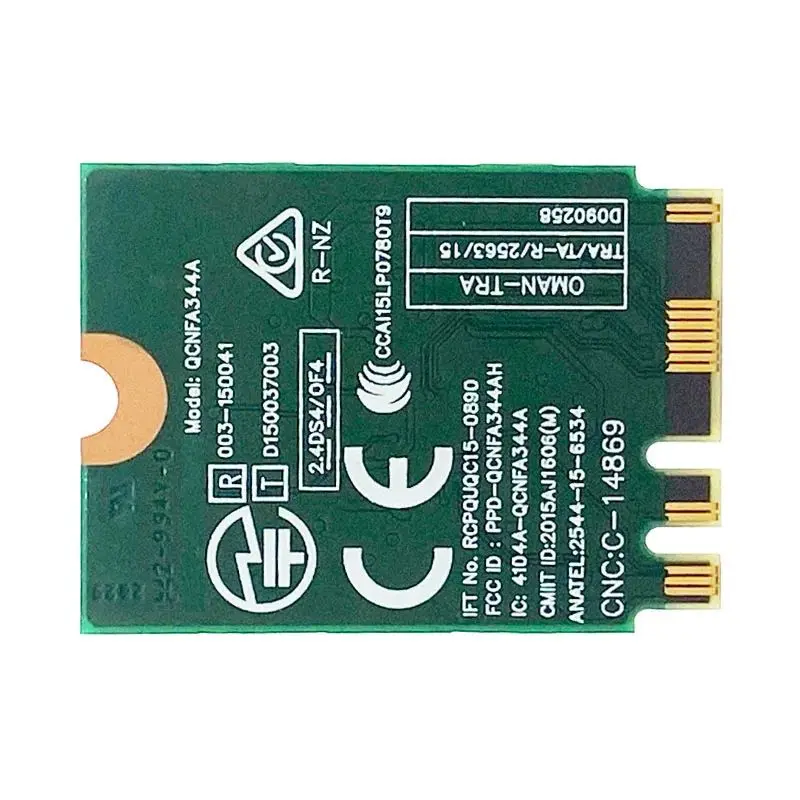 무선 AC Wi-Fi 어댑터 QCNFA344A NFA344A 802.11ac 867Mbps Wi-Fi 듀얼 밴드 + BT4.1 블루투스 4.1 NGFF 카드