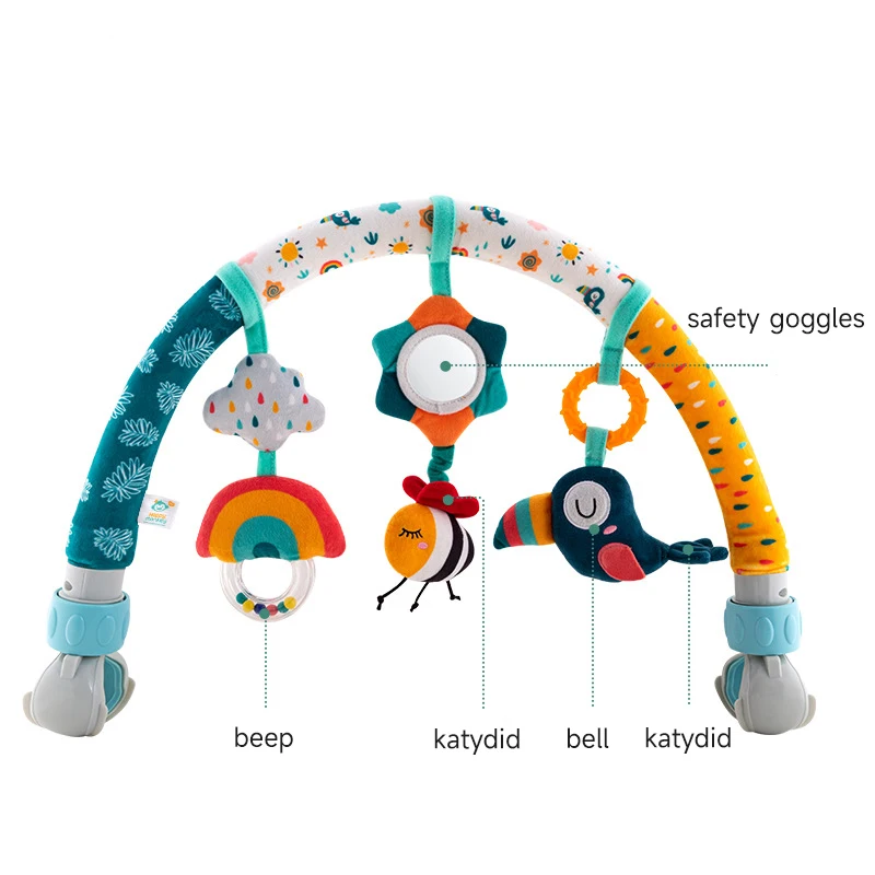 Baby Crib Hanging Rattles Toy Stroller Arch Toys Single Bow Crib Toy Adjustable Stroller Toy Newborns Sensory Activity Toy Gifts - 6