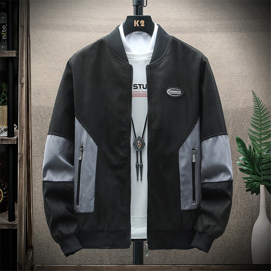 Varsity Jacket Men Baseball Jacket Coat Fashion Streetwear Patchwork Jackets Male Outerwear