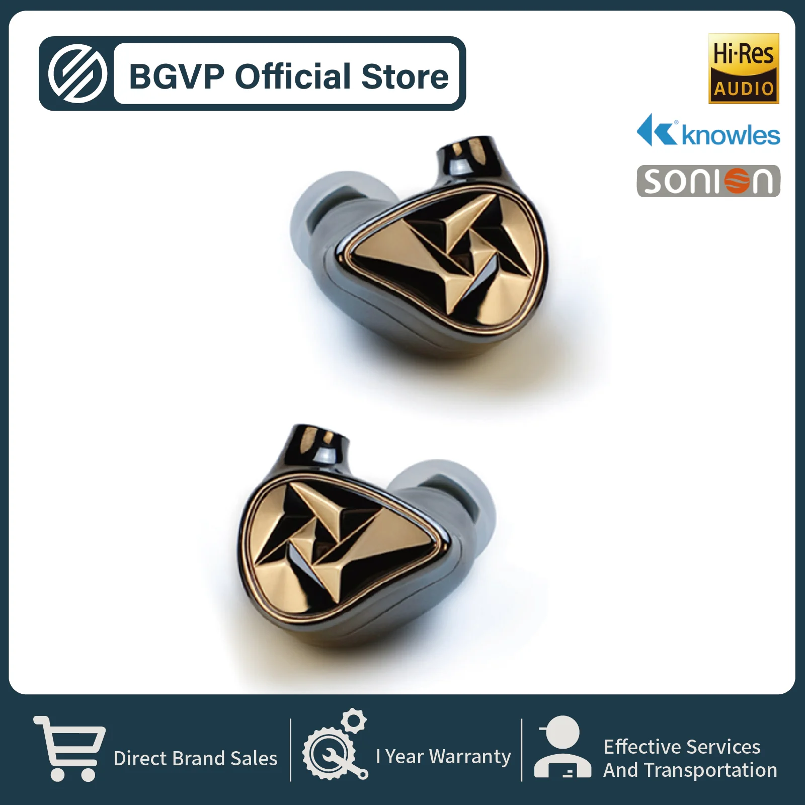 

BGVP NE5 In Ear Wired HiFi IEMs Earphone 2ES+2BA+DD Electrostatic Balanced Armatures Dynamic Driver Headphone with MMCX Cable