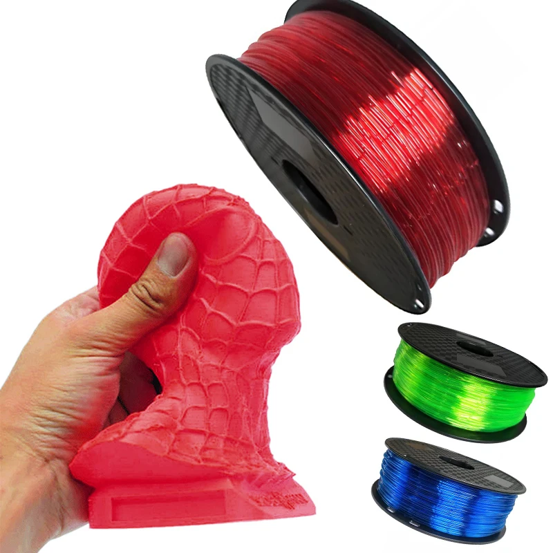 3D 인쇄 유연한 필라멘트, TPU 필라멘트, 빛나는 무지개 필라멘트, 화이트 블랙, 1kg, 1.75mm 필라멘트, 250g