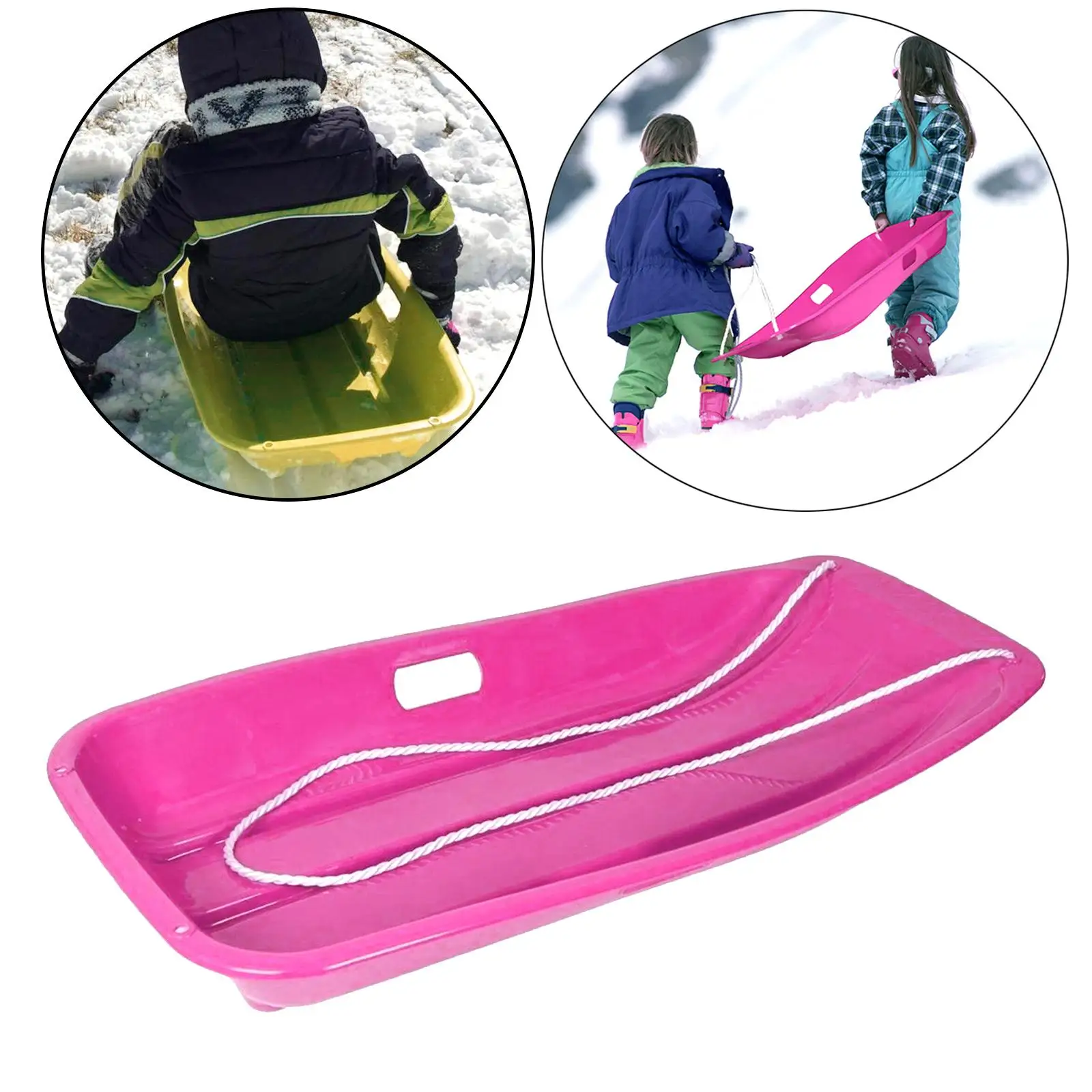 

Outdoor Snow Sled Comfortable with Pull Ropes for Outdoor Activities Adults