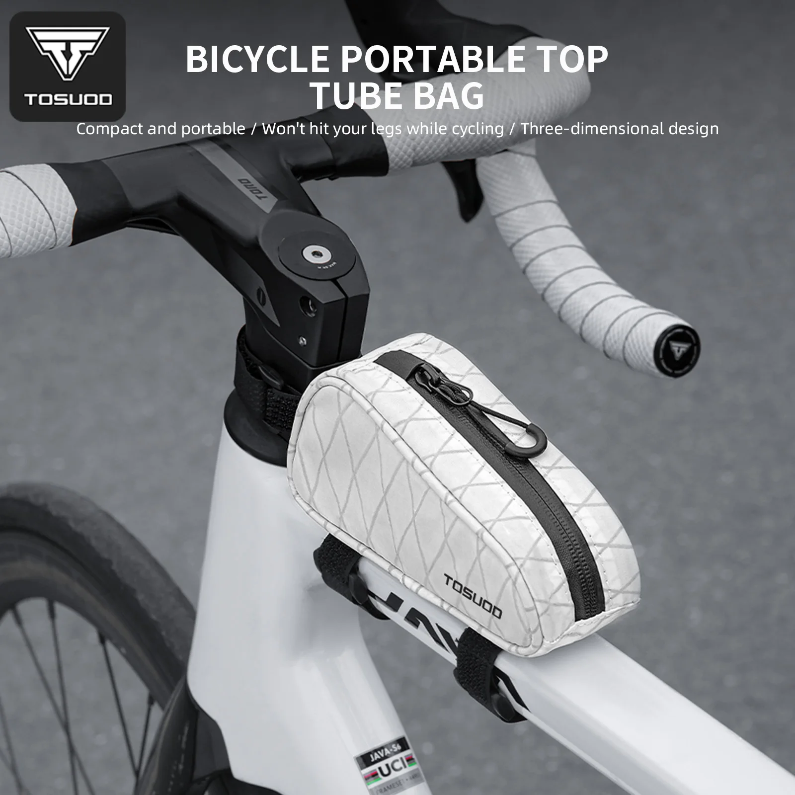 TOSUOD CB03062-01 Bicycle Top Tube Bag Portable Frame Bag