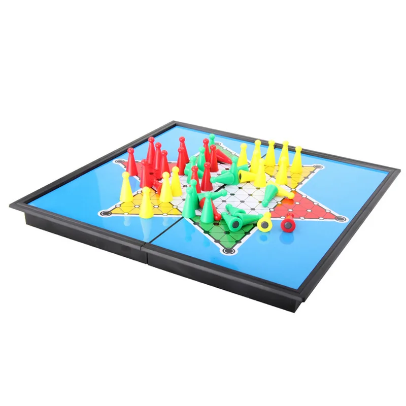 Stern-Halma Checkers Game Big Size Boutique Hexagonal Checkers 6 color portable folded Chinese Puzzle Educational Toys
