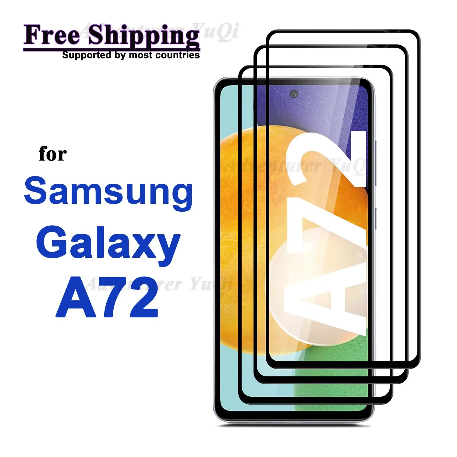 

Stronger 2 Screen Protector For Samsung Galaxy A72 Tempered Glass High Aluminum 9H Free Shipping Black Edge