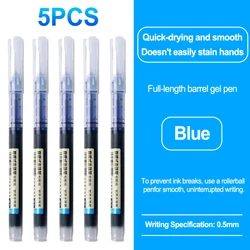 Premium Quick - Dry Fine Point Liquid Ink Pens - Smudge - Free, Smooth Writing with Comfortable Grip for Office and School (5pcs blue)