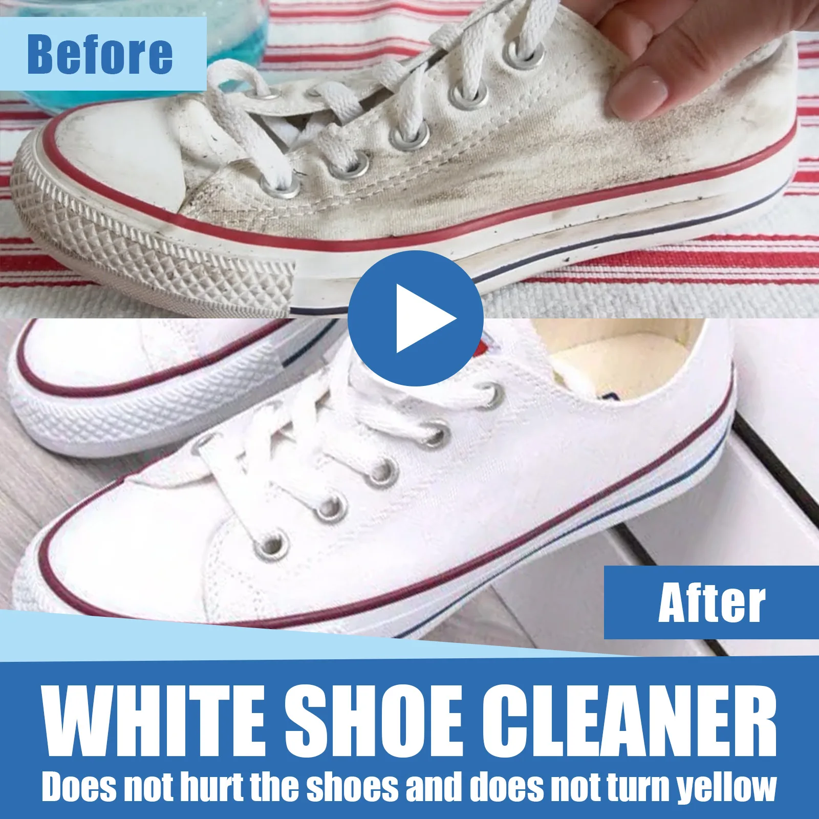 Awishday White Shoe Cleaning Cream, White Shoe Cleaning Cream with Sponge,  2023 New Version Multi-functional Cleaning and Stain Removal Cream