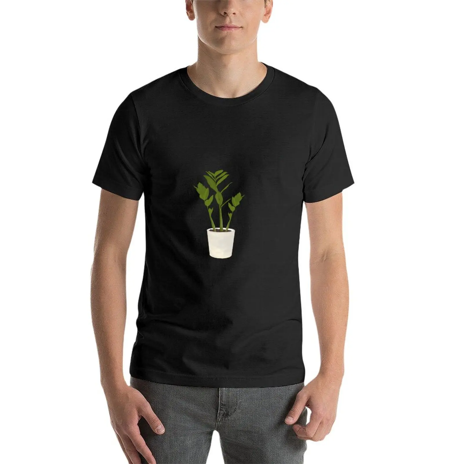 Фото Футболка с надписью House Plant - Zamioculcas Edit, спортивный топ для фанатов, летняя мужская футболка большого размера №4
