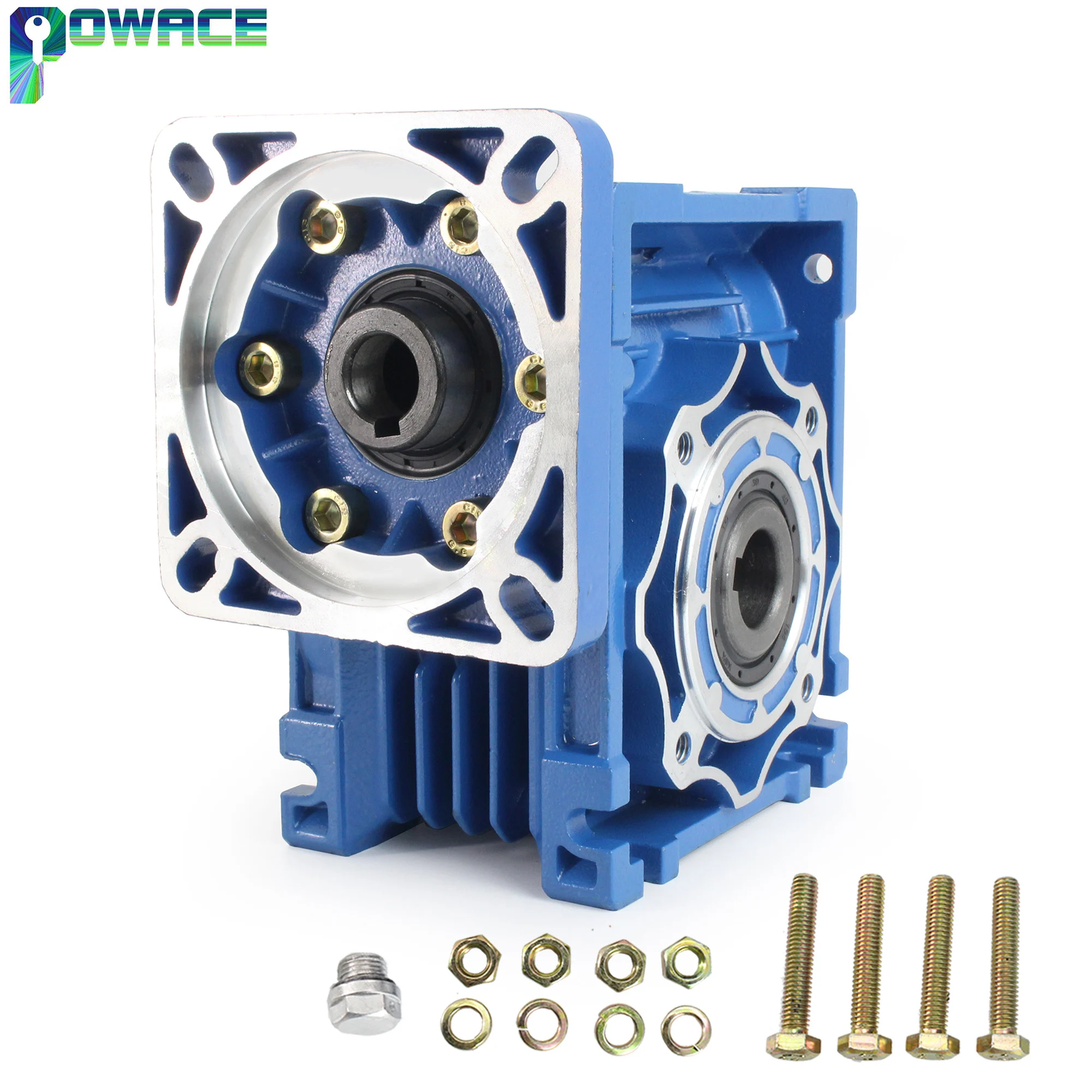 

NMRV050 Square Gearbox Worm Gear Reducer Ratio 5 to 100: 1 Input Shaft 14/19mm Input Holes 25mm Stepper Motor Reducer