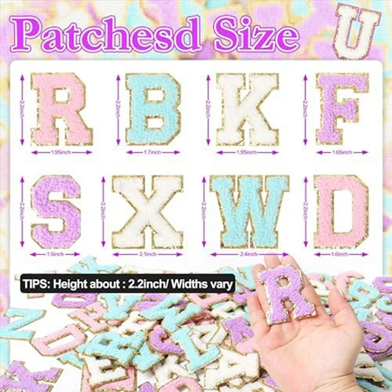 Self-Adhesive Letter Patch Iron-On College Letter Patch Sticker Clothing Backpack Embroidery Applique Letter Patch