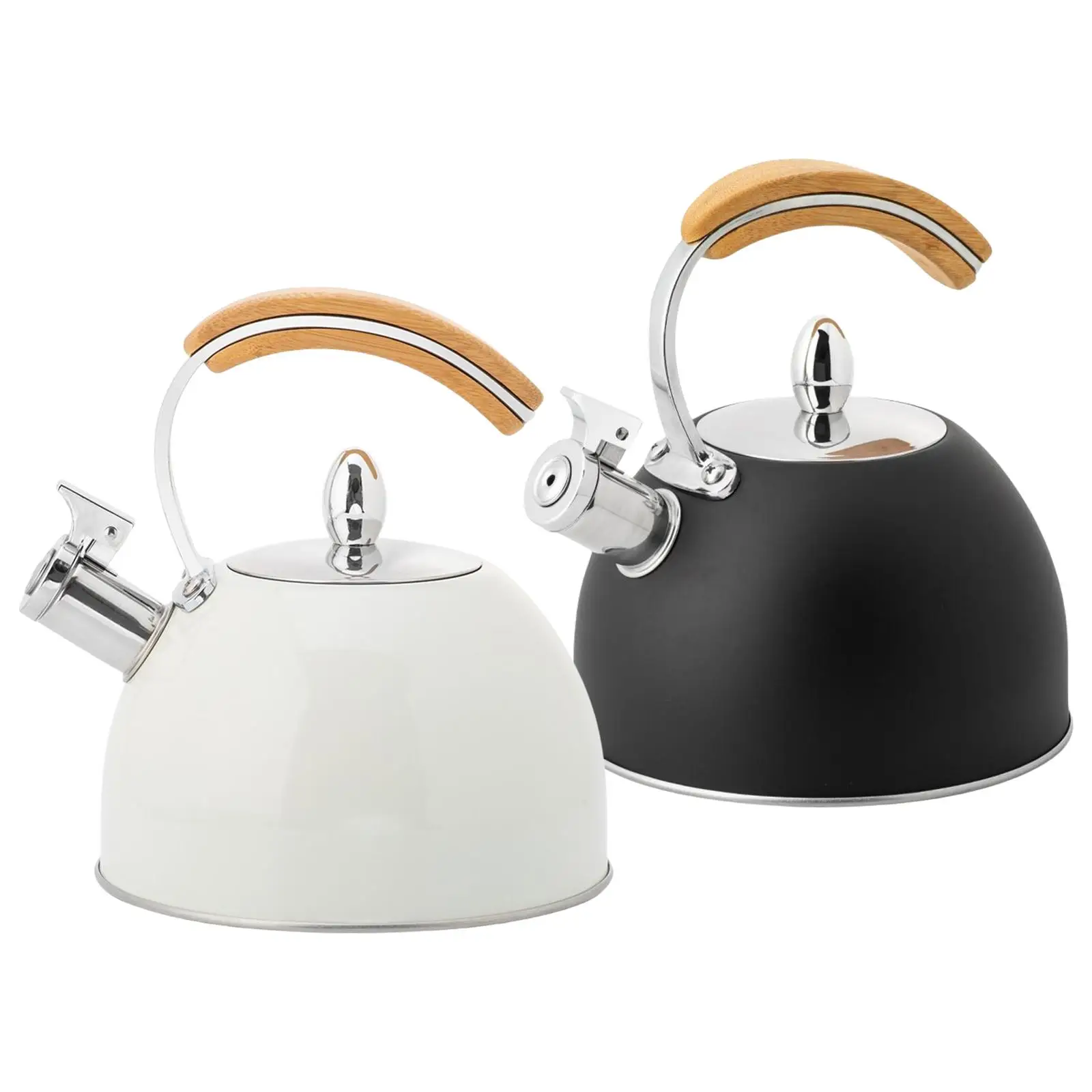 Stove Top Whistling Kettle, Stainless Steel Teapot Grain Handle, for