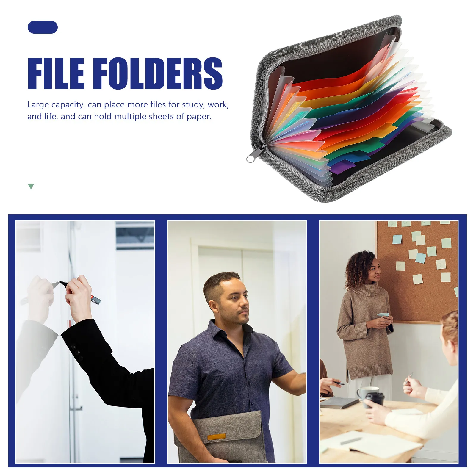 휴대용 플라스틱 아코디언 파일 정리함 문서 폴더 가방 다층 확장형 수납함 영수증 명함 청구서 보관용