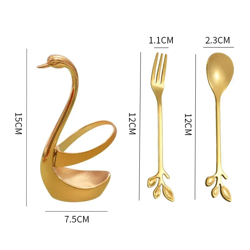European Swan Tableware Holder Stainless Steel Spoon and Fork Base Elegant Utensil Stand Home Decor and Kitchen Organization 6