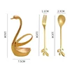 European Swan Tableware Holder Stainless Steel Spoon and Fork Base Elegant Utensil Stand Home Decor and Kitchen Organization 6