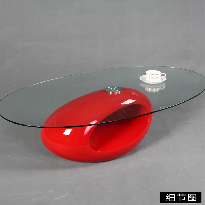 CoffeeTableDubaiCoffeeTableLargeHoleTableSimpleModernDesignerOvalGlassSideTable