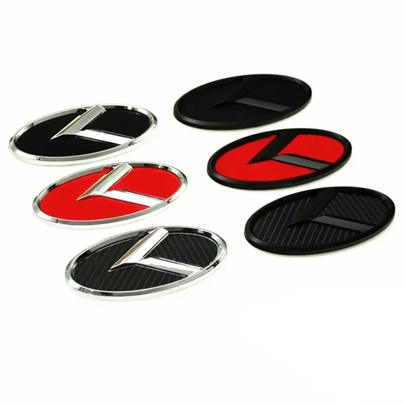 1pcs x 3D ABS K 로고 자동차 앞 후드 후면 트렁크 로고 엠블럼 배지 스티커 Kia Sportage Sorento Optima Forte Rio Stinger K5