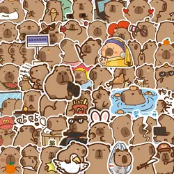 100PCS Adorable Capybara Cartoon Stickers for Scrapbooks, Laptops, Phones, and More (100PCS)