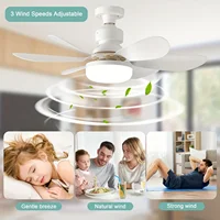 20.5in Ceiling Fan Light with Remote, 40W Socket Fan with LED, E27 Cordless Screw Electric Fan for Kitchen, Bedroom, Small Rooms 2