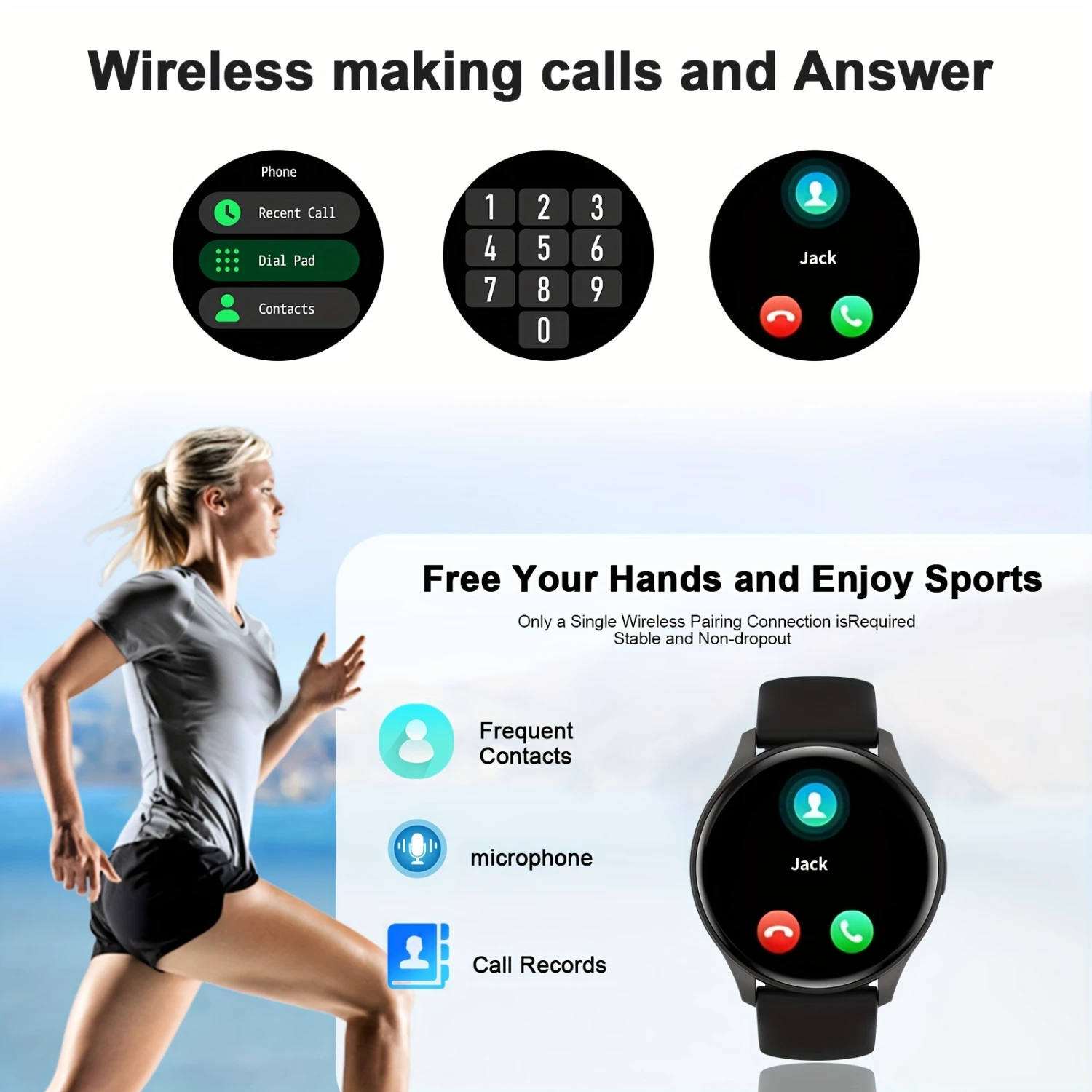 Changeable Wallpaper Wireless Communication Smartwatch with Multiple Sports Modes for Fitness Monitoring and Android Compatibili