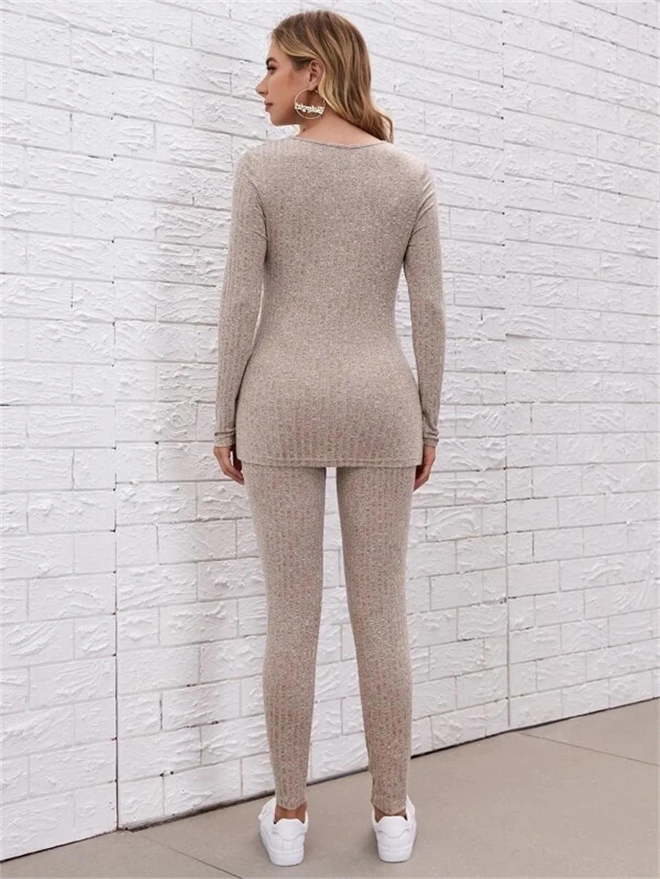 Women Maternity Sets Maternity Split Hem Top & Adjustable Elastic Waist Pants Two piece set Maternity Women's