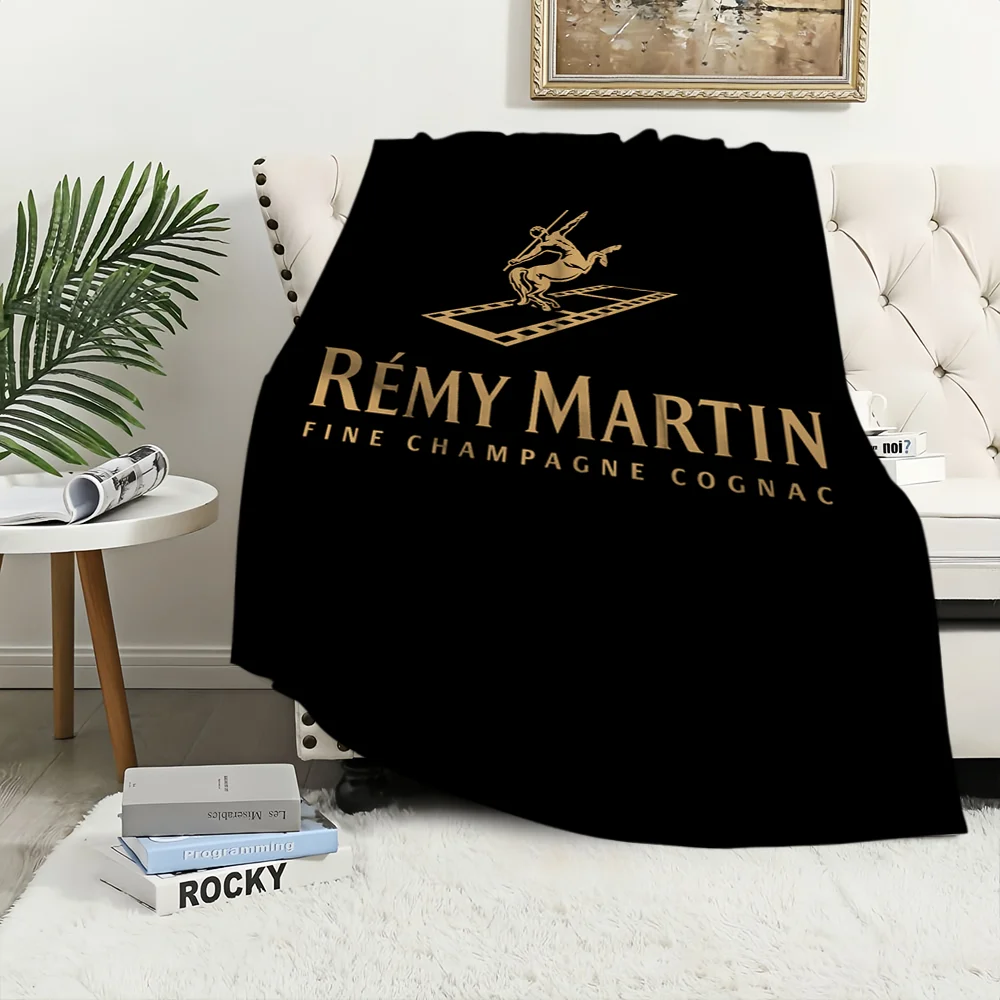 Logo French Cognac R-Remy M-Martin Blanket Plush Nap Sofa rug for Living Room Warm Office Bedroom Birthday Home Travel Kid Gifts 2