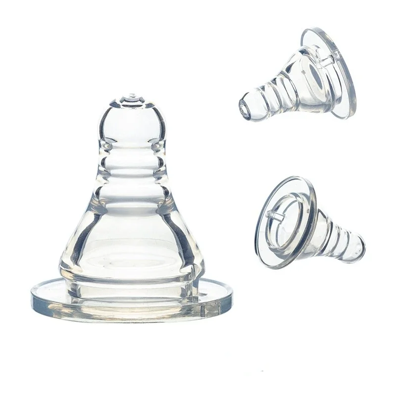 Silicone Pacifier Silicone Nipple Shield Natural Flexible Soft Silicone Pacifier Nipple Replacement Feeding Milk Bottle Standard Size