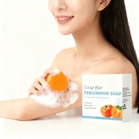 Barre de savon au kaki, extrait de kaki et de thé vert japonais pour hommes et femmes, doux sur tous les Types de peau, savon désodorisant, parfum de Rose 3