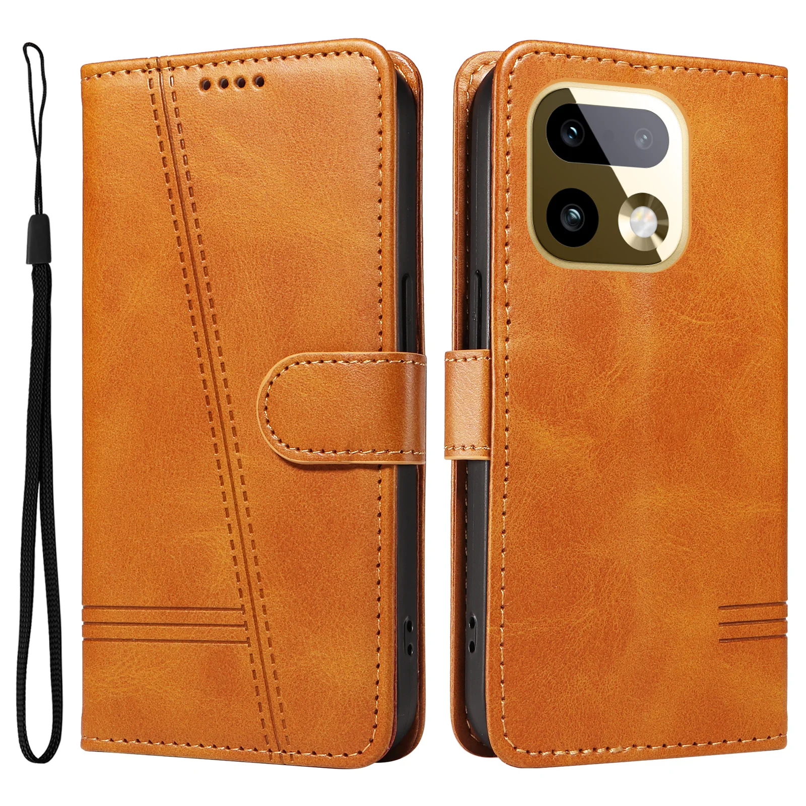 Leather Flip Wallet Card Holder Case with Kickstand and Book Cover Design, Compatible Smartphones