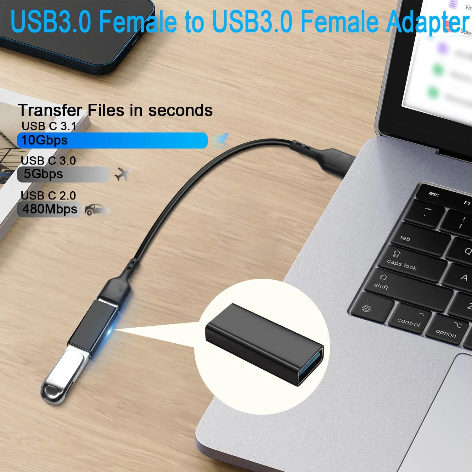 1/2/3pcs USB 3.0 암-USB3.0 암 어댑터, USB3.0 잭-잭 충전 데이터 커넥터 노트북 태블릿용 확장 소켓