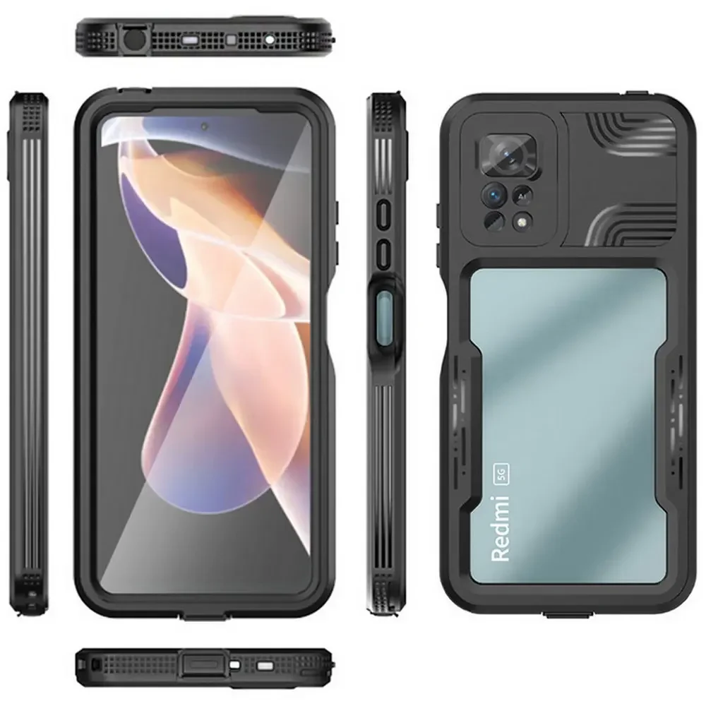 For Redmi Note 13 Pro 5G IP68 Real Waterproof Case For Xiaomi Redmi Note 13 Etui Note 11E 11 E 11 12 Pro Outdoor Swimming Cover