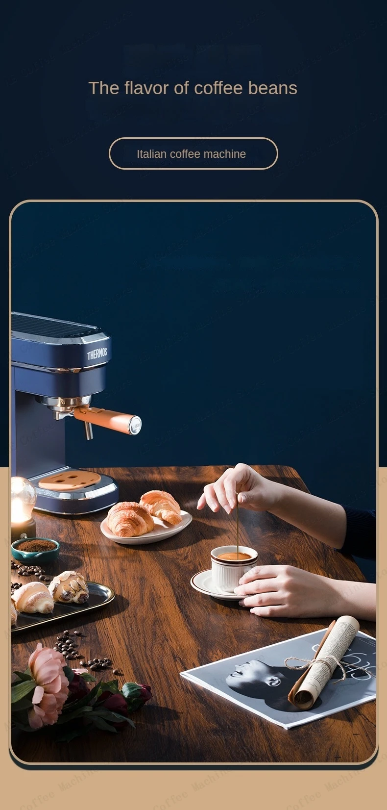 Description Picture 5 of item20bar Espresso Machine Semi-automatic Household High-pressure Extraction Coffee Machine Multi-function Steam Milk Frother