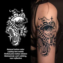 

2 Pieces Clown Prince Dark Semi-permanent Herbal Juice Tattoo Stickers Waterproof Realistic Durable Non-reflective Last 15 days