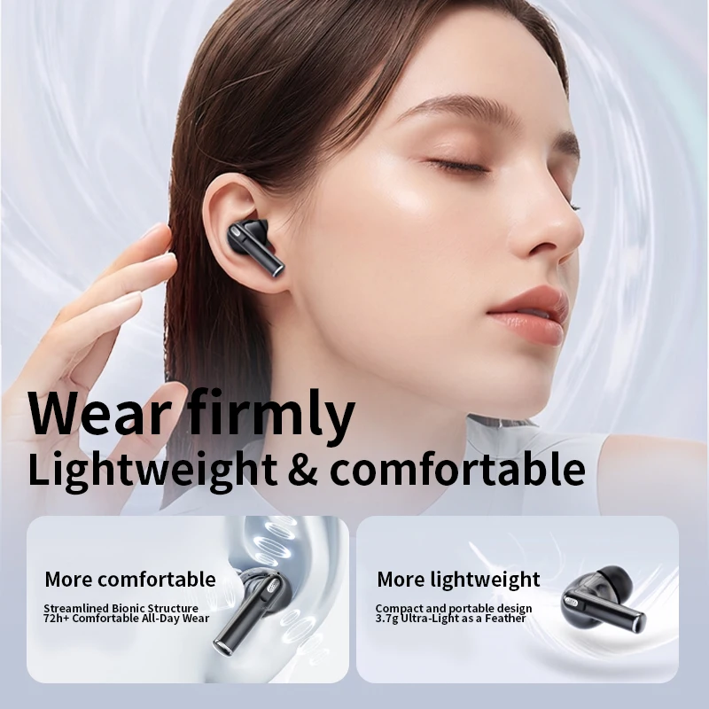 Cuffie Wireless In-ear, Cuffie Bluetooth con Cancellazione del Rumore, Lunga Durata della Batteria, Resistenti all'Acqua per Uso Quotidiano - immagine 2