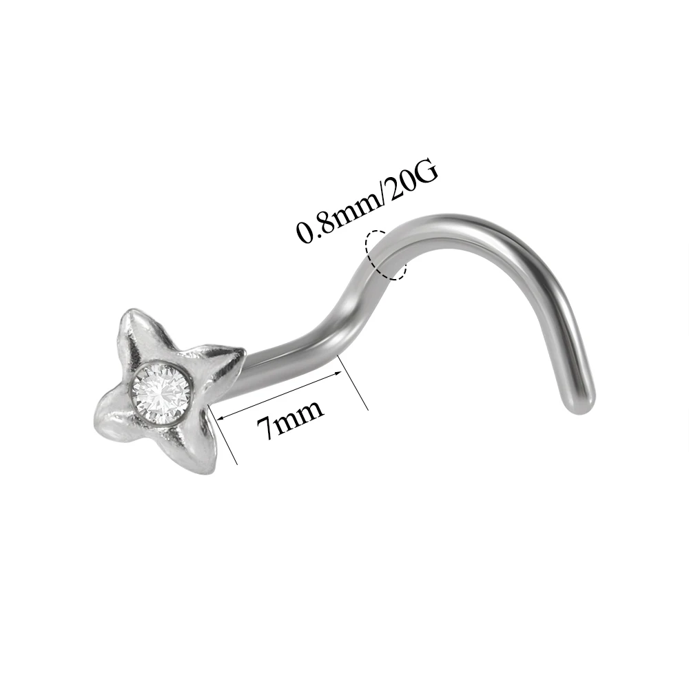 1 قطعة الصلب الجراحية 18K مطلية بالذهب الملتوية ال...