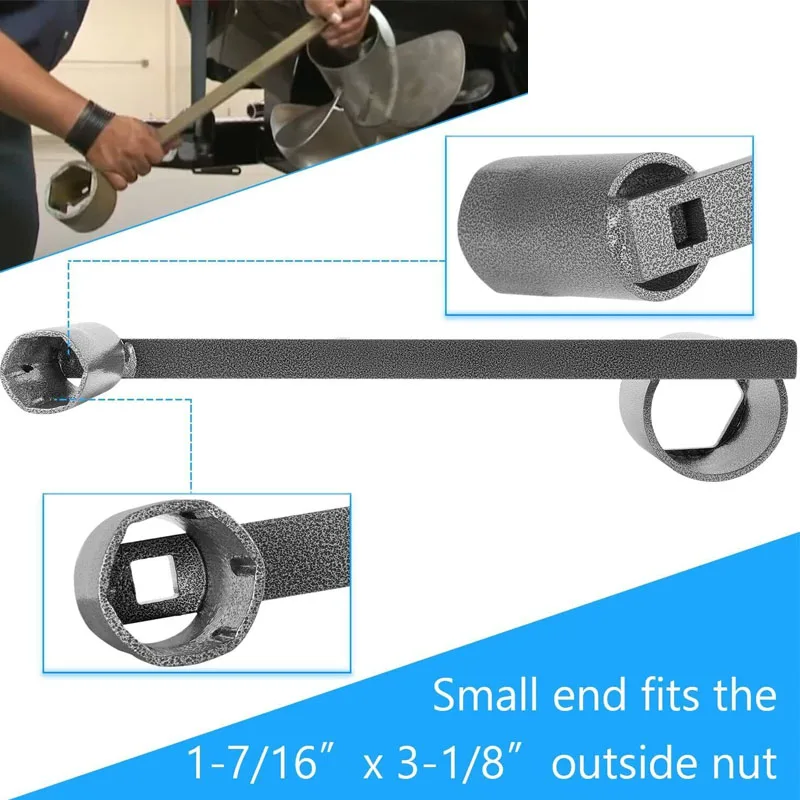 For Mercury/MerCruiser Bravo III Prop Wrench Bravo 3 Stainless Steel Propeller Wrench B3DUL Double Hex Prop 8M0129074