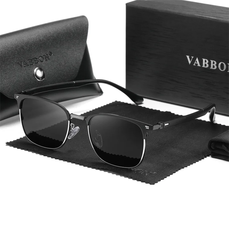 Men Big Frame Polarized Sunglasses Driving Sunscreen Sunglasses Stylish Simple Retro Car Glasses 9376