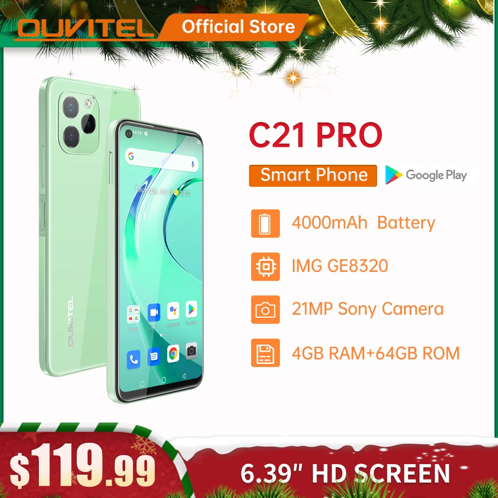 android 10 cellphones [In Stock] Oukitel C21 Pro Smartphone 4GB 64GB 6.39"HD+4000mAh Octa Core Android11 Mobile Phone MT6762D 21M/8M Camera Cell Phone newest android phone t mobile