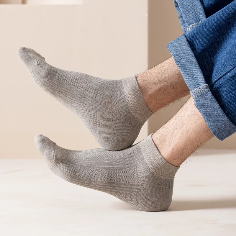 6 Paar Herren-Socken aus gekämmter Baumwolle, kurz, atmungsaktiv, geruchsdicht und antibakteriell, Business, Frühling und Sommer, für Herrensocken, hohe Qualität – Detail 17