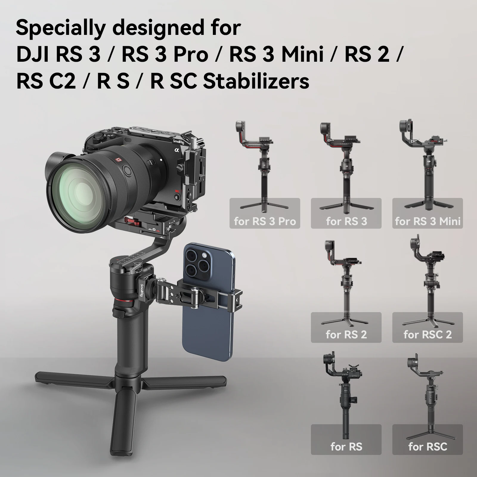 SmallRig Phone Support for DJI Stabilizers, Adjustment Phone Mount