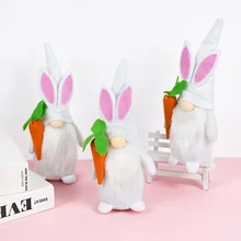 

Easter Bunny Dwarf Doll Faceless Rabbit Gnome Plush Children's Toy Easter Home Party DIY Ornament Desktop Decorations Kids Gift