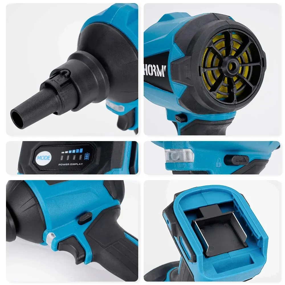 Hormy 6IN1 Cordless Air Blower With Nozzle Dusting Machine Multifunction Dust Blower Inflator Vacuum Tool For Makita 18V Battery 6