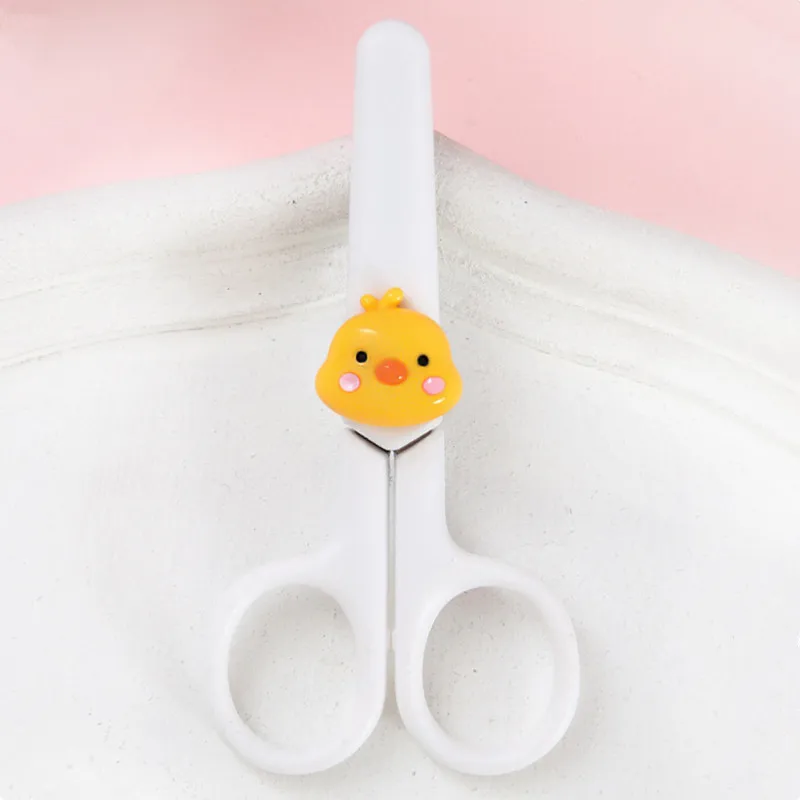 귀여운 곰 개 동물 스테인레스 스틸 안전 라운드 헤드 미니 가위, 학교 사무실 용품, 어린이 학생 문구 선물, 105mm