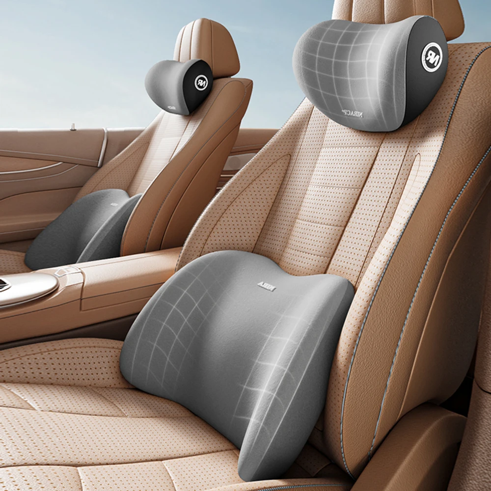 Car Seat Neck Pillow Adjustable Lumbar Support Headrest Waist lumbar Cushion Car Seat Memory Foam Travel Interior Accessorie car pillow car headrest memory foam pillow car neck pillow car lumbar cushion car lumbar pillow baby car seat pillow car seat belt pillow lumbar support pillow