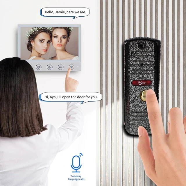 Anjielosmart Wired Video Intercom Security Intercom 1200TVL HD Camera Video Door Phone Night Vision Cam 3