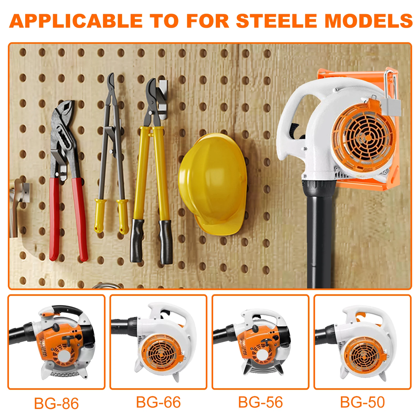 Handheld Leaf Blower Storage Rack Rustproof Leaf Blower Wallmount Bracket Heavy Duty Sturdy Leaf Blower Storage Holder for BG-50 5